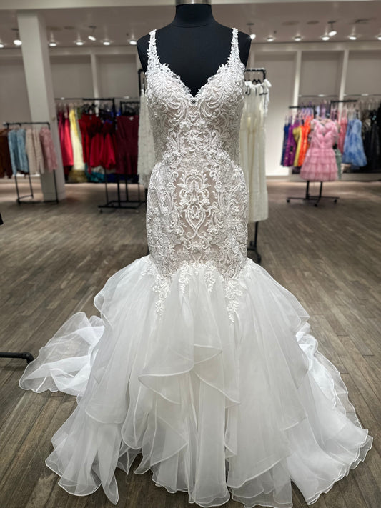 "Lunaria" Sleeveless Organza Sparkle Lace Wedding Dress by Maggie Sottero