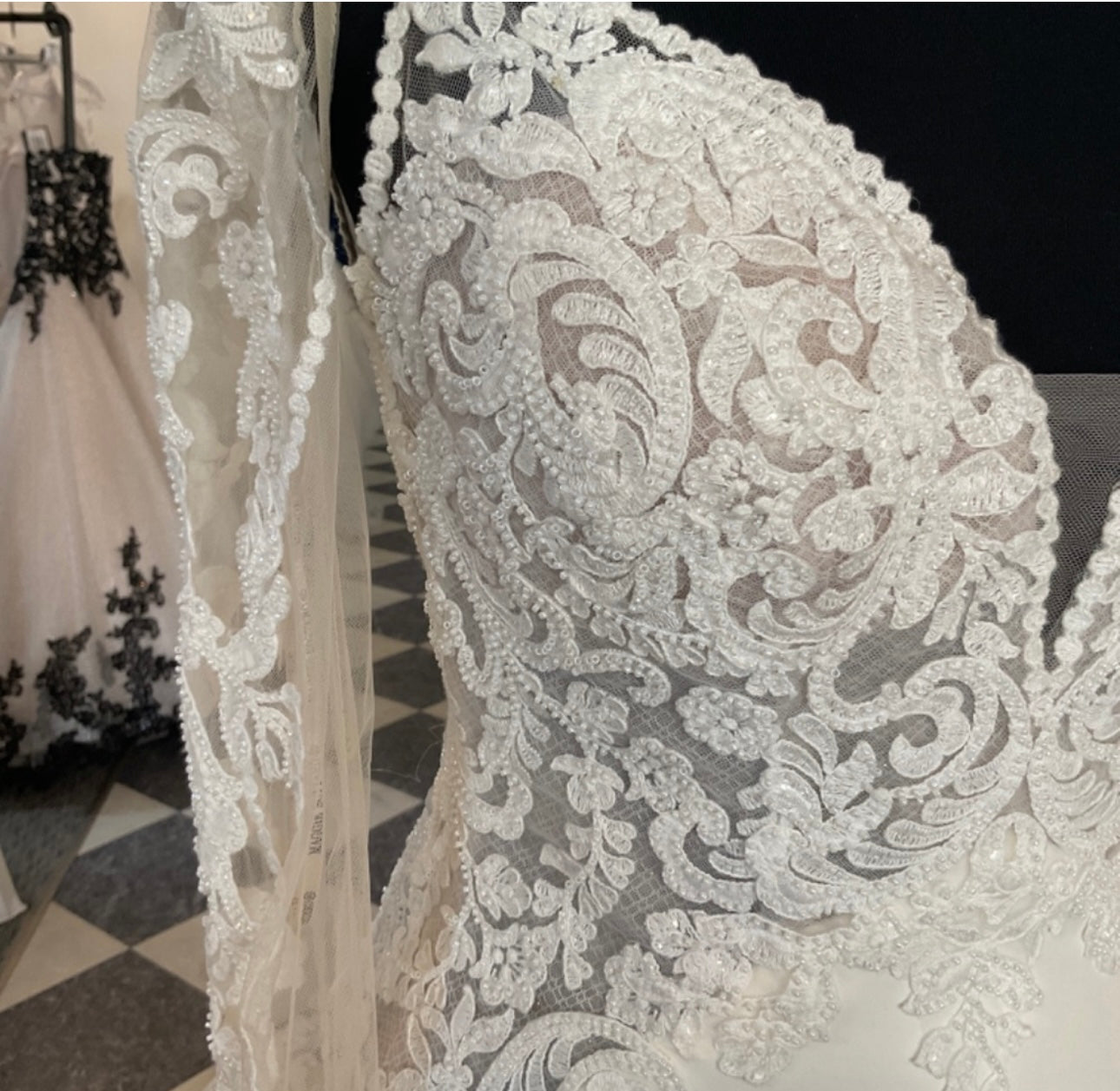 "Nikki" Bell Sleeve Mermaid Long Sleeve Wedding Dress by Maggie Sottero