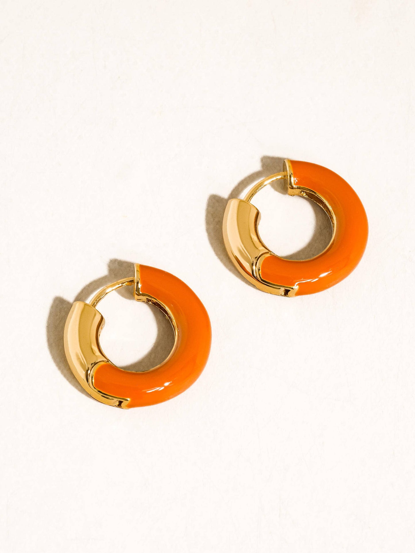 Odessa 18K Gold Vintage Enamel Hoop Earrings
