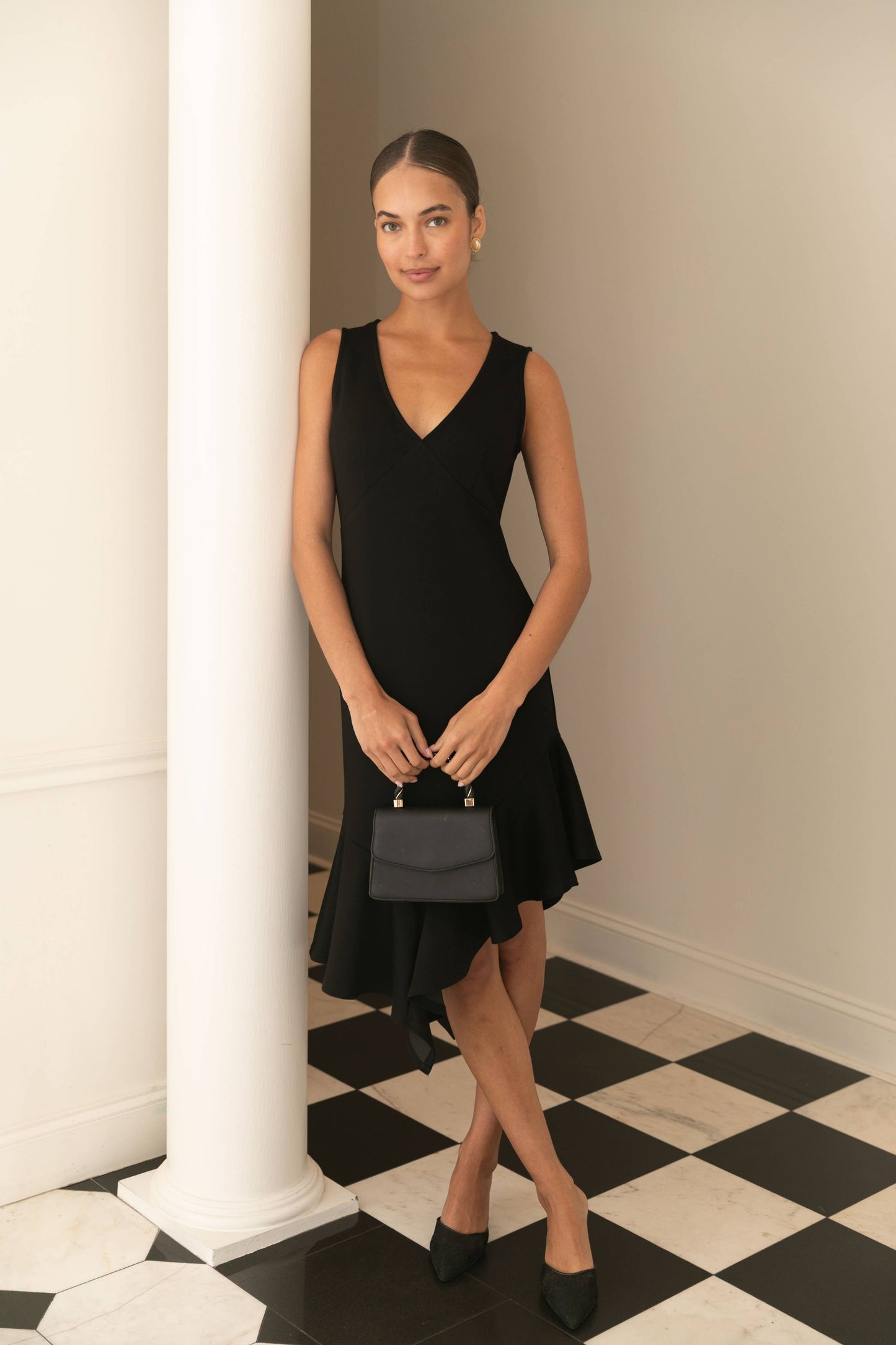 P. CILL Butter Modal Ruffle Bottom Sleeveless Midi Dress