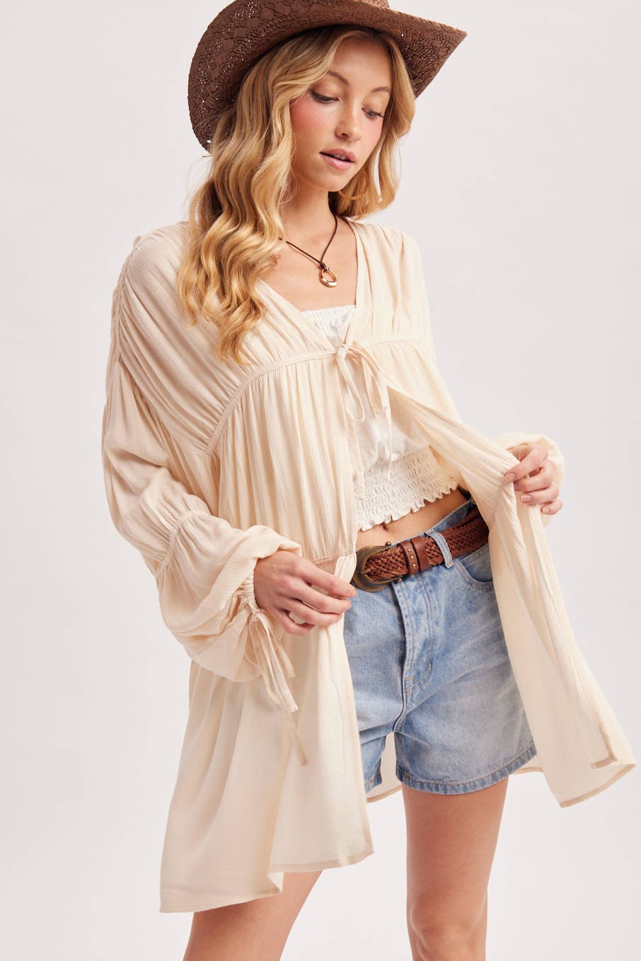 LIGHTWEIGHT BOHO OVERSIZED BALLOON SLEEVE KIMONO