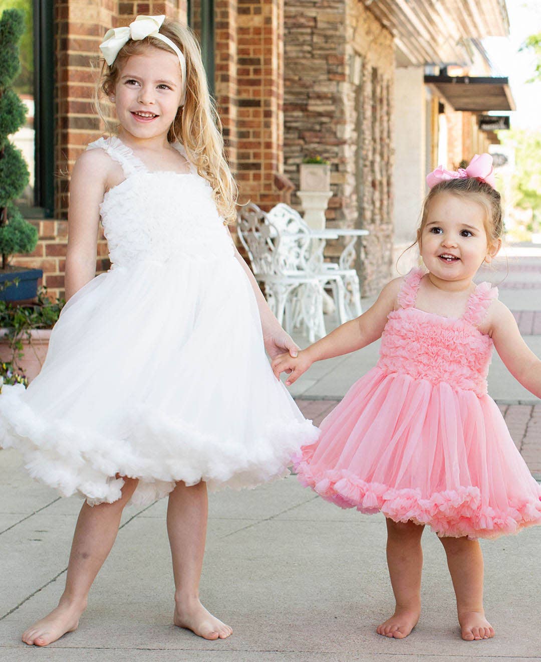 Girls White Tulle Sleeveless Princess Petti Dress