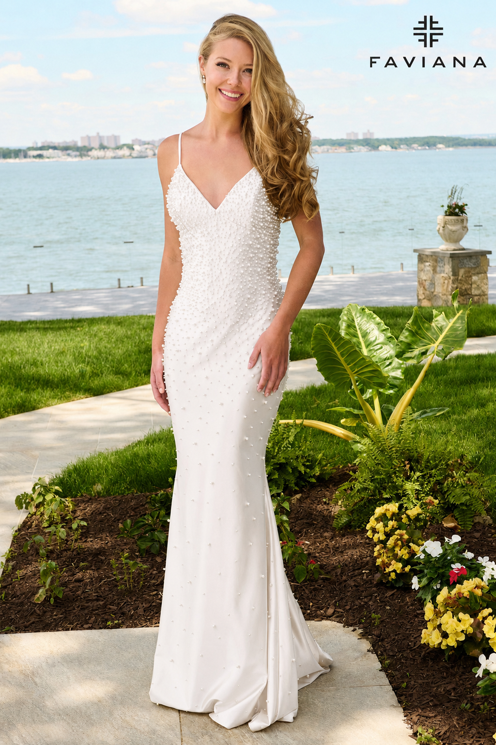 NEW for PROM 2027! V-Neck And Deep V-Back Long Prom Dress With Pearls