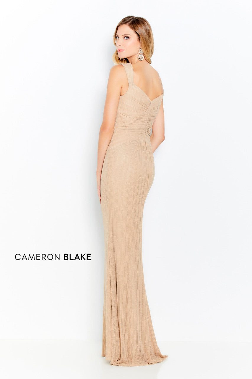 120605 Sheath Champagne Mother's Dress Size 10 by Cameron Blake