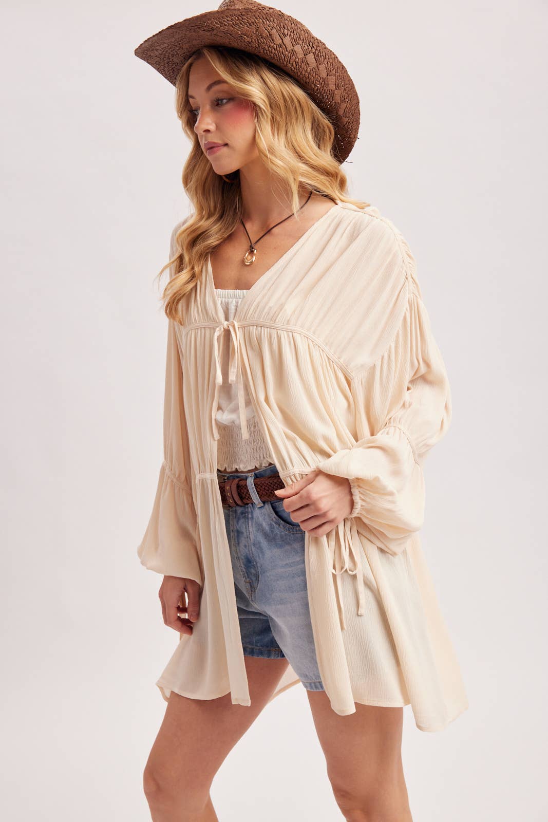 LIGHTWEIGHT BOHO OVERSIZED BALLOON SLEEVE KIMONO