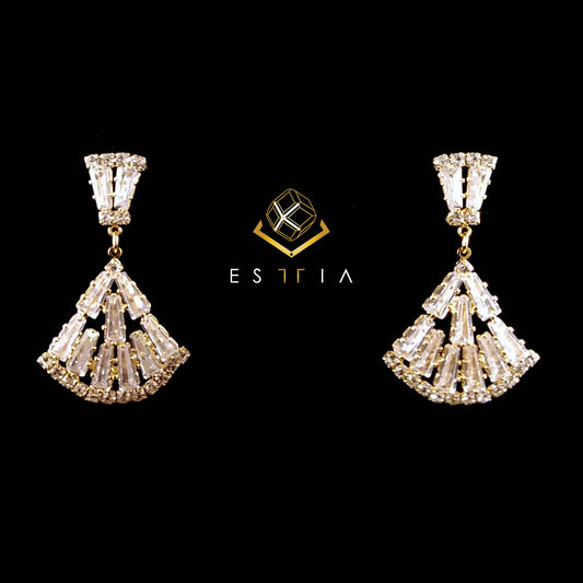 Chaé Fan cubic drop chandelier earring
