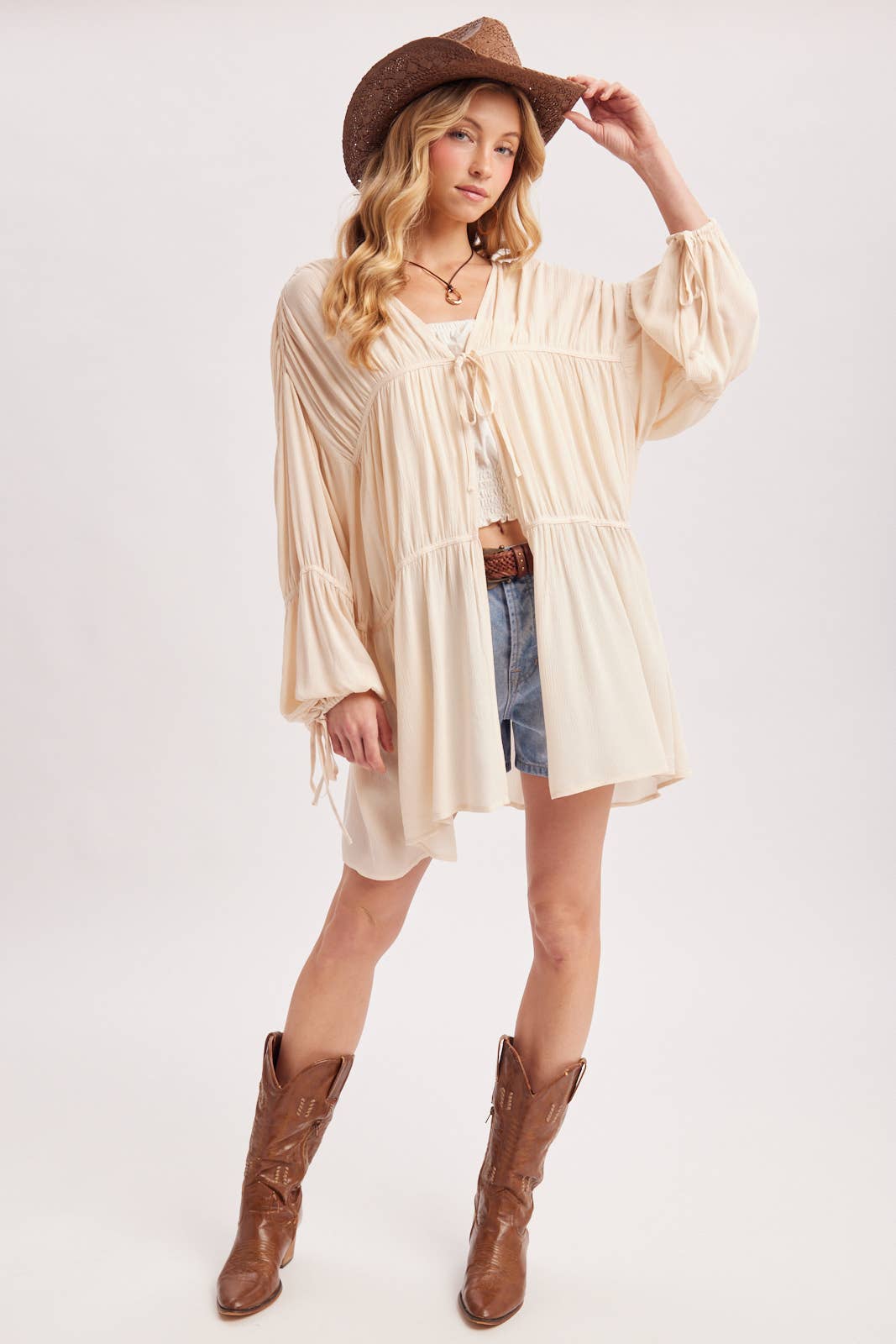 LIGHTWEIGHT BOHO OVERSIZED BALLOON SLEEVE KIMONO