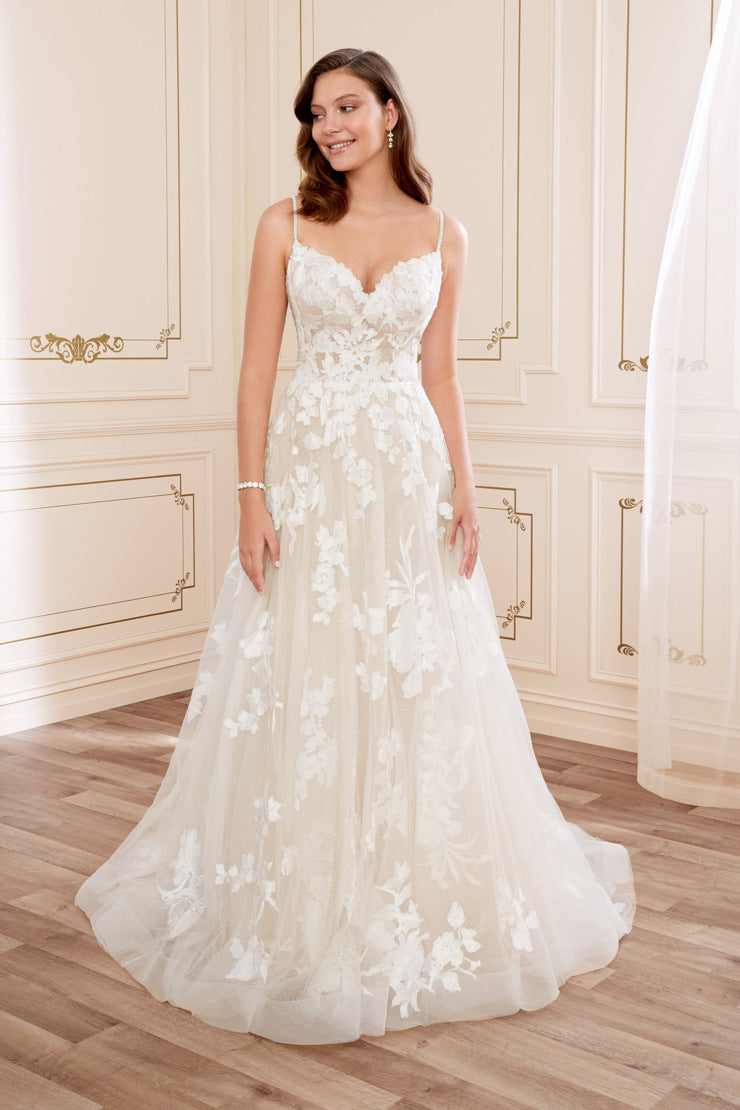 "Nikita" Y22051 Modern Floral Boho Lace Wedding Dress by Sophia Tolli