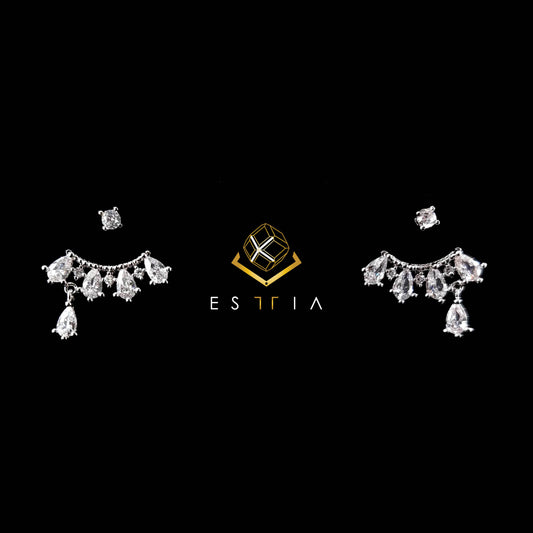Elsa Petite Cubic stud dangle earrings