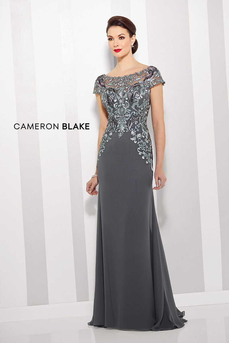 216691 Cap Sleeve Unique Fit & Flare Mother's Dress by Cameron Blake