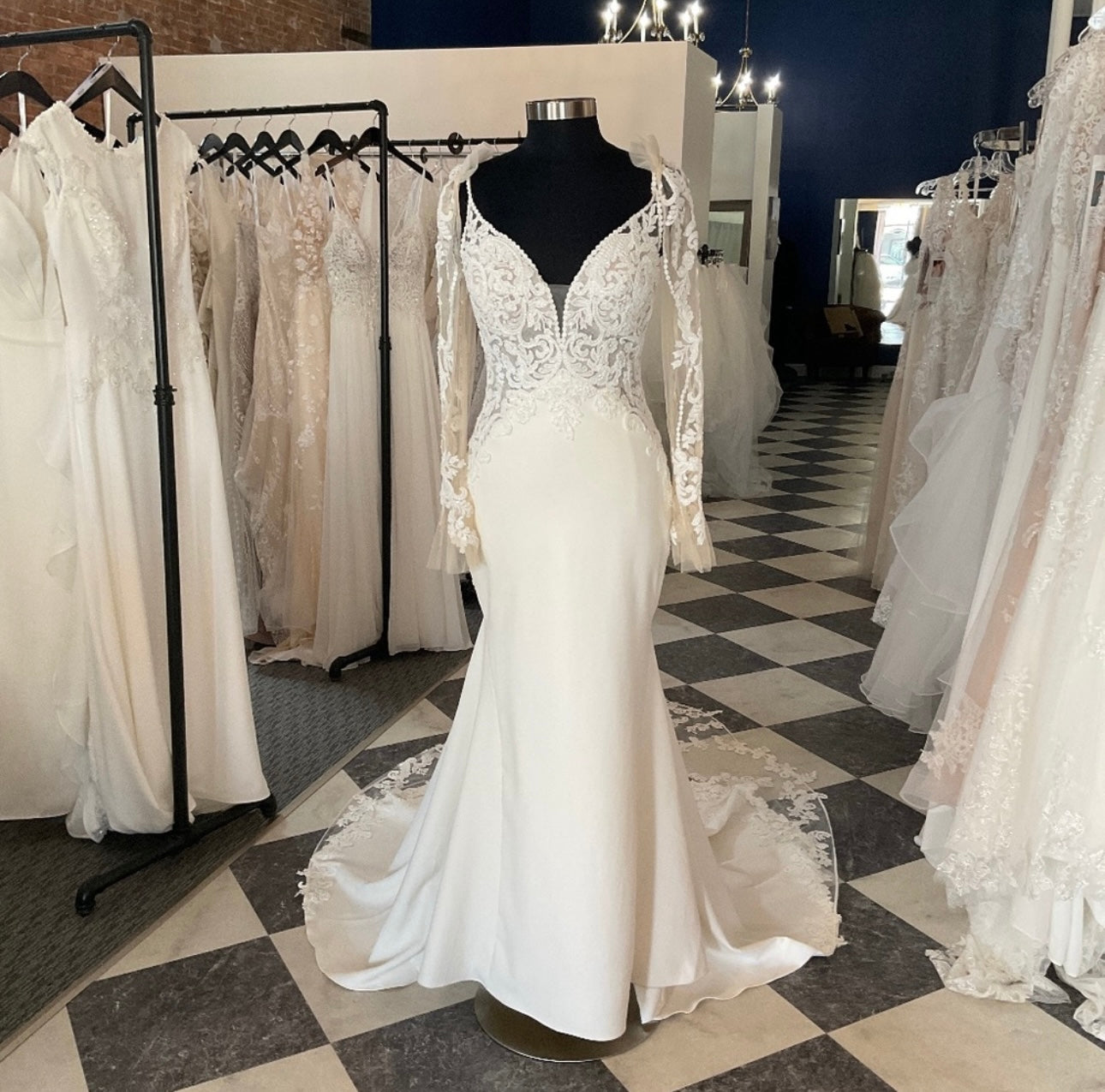 "Nikki" Bell Sleeve Mermaid Long Sleeve Wedding Dress by Maggie Sottero