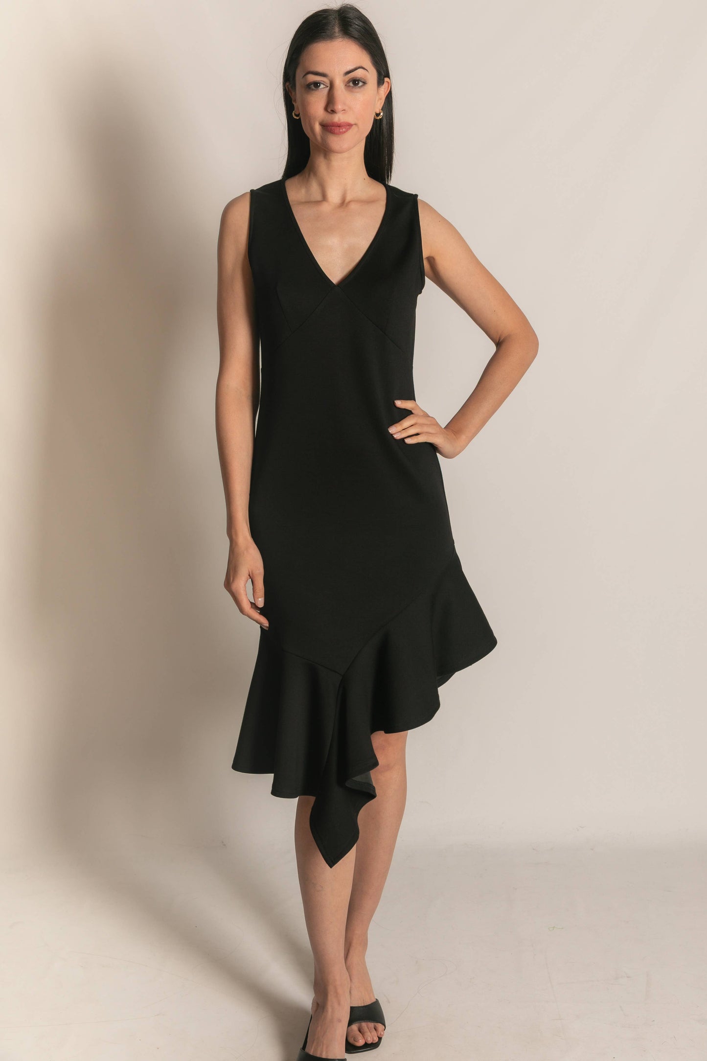 P. CILL Butter Modal Ruffle Bottom Sleeveless Midi Dress
