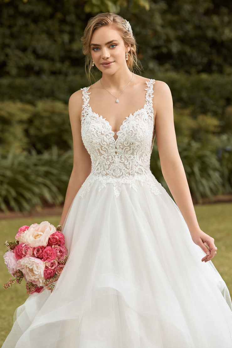 "Ashton" Y22184 Shimmery Ballgown with Beaded Bodice by Sophia Tolli