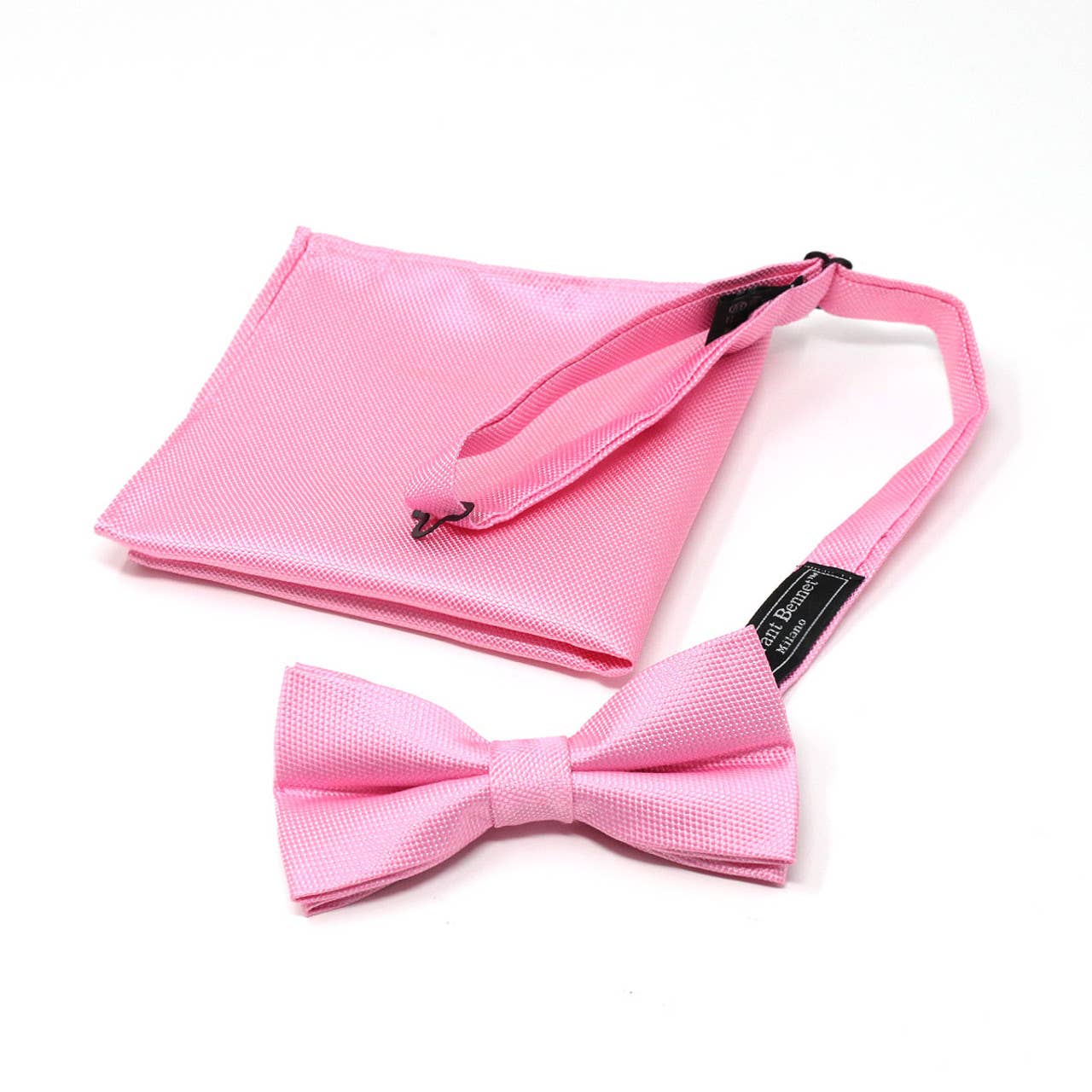 Poly Woven Men's Banded Bow Tie and Hanky Set - BTH6308