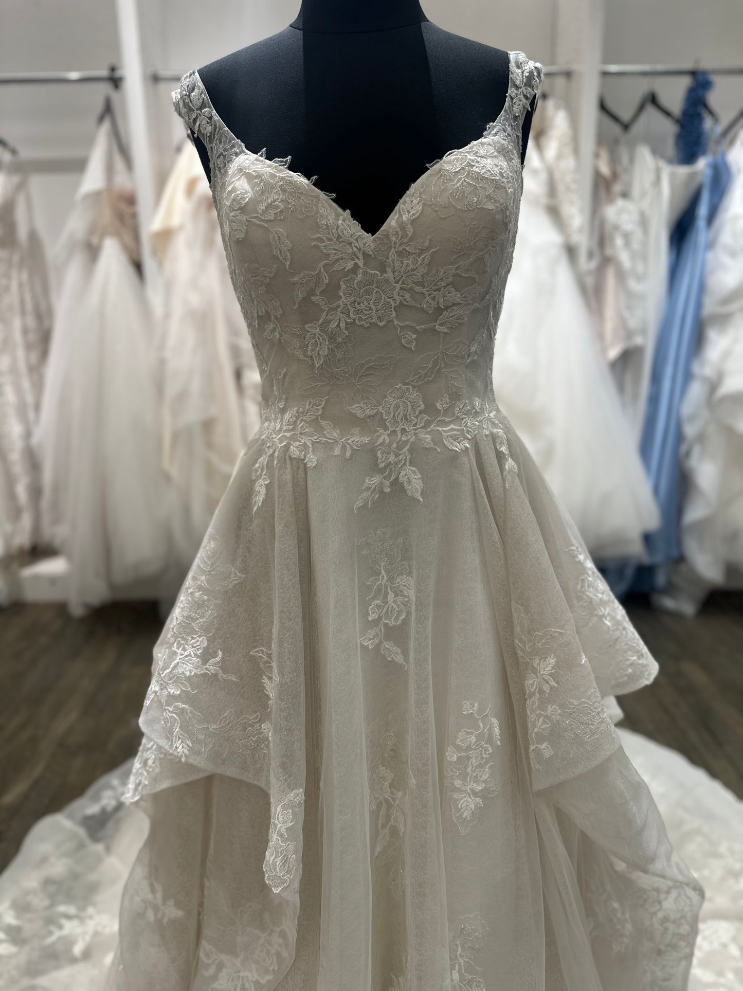 "Bianca" Vintage Off Shoulder Ballgown Wedding Dress by Sean Philip Bridals