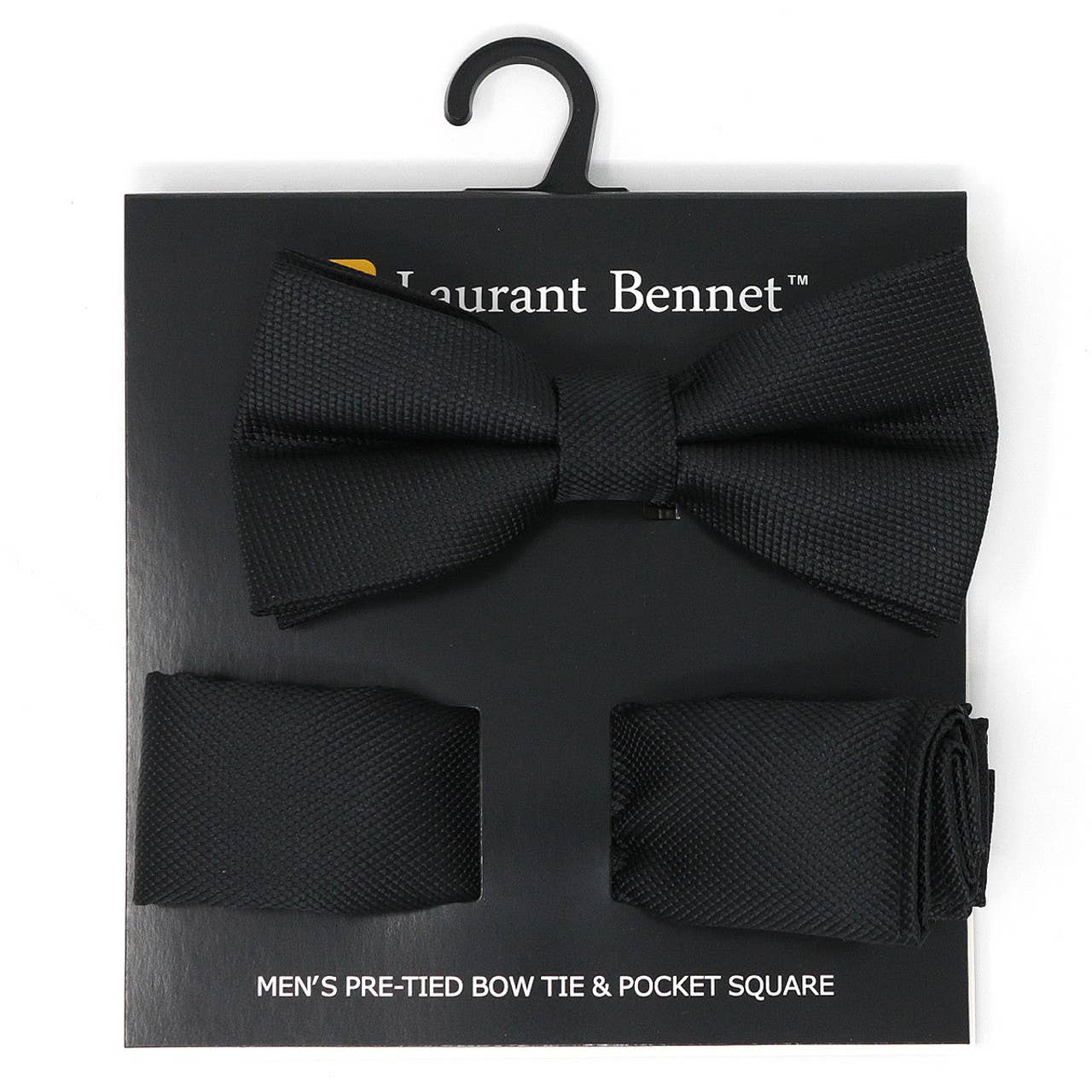 Poly Woven Men's Banded Bow Tie and Hanky Set - BTH6308