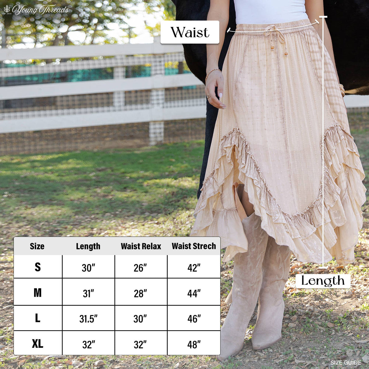 Rustic Bohemian: Asymmetrical Embroidered Midi Skirt