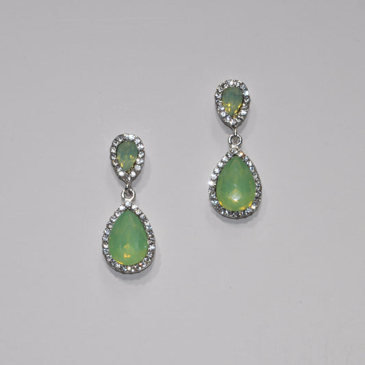 Light Green Peridot Teardrop Earrings