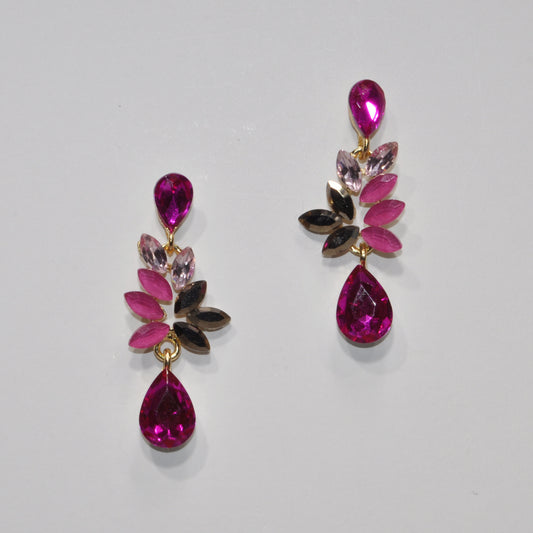 Fuchsia Teardrop Marquis Earrings