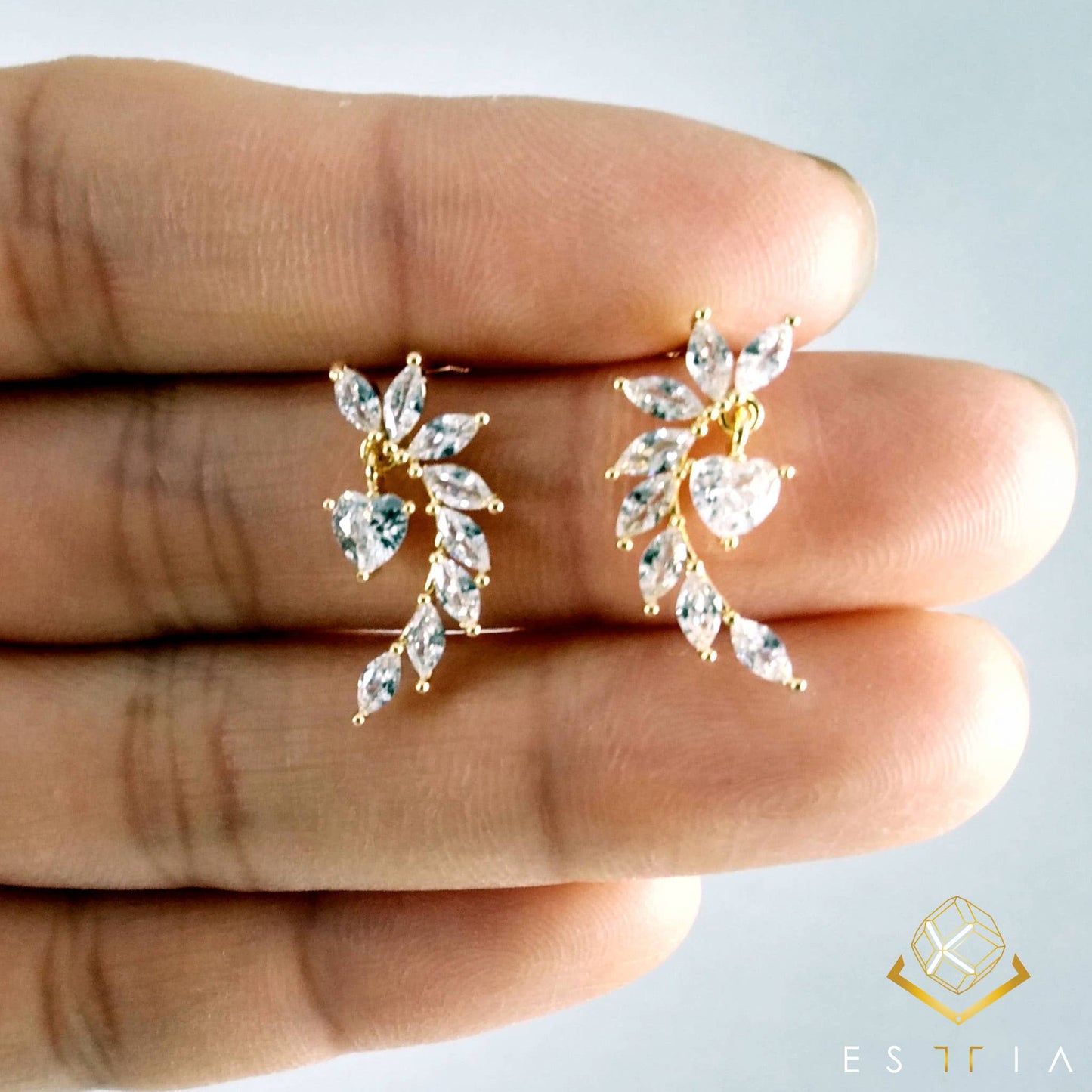 Cubic stud Sterling Silver earrings