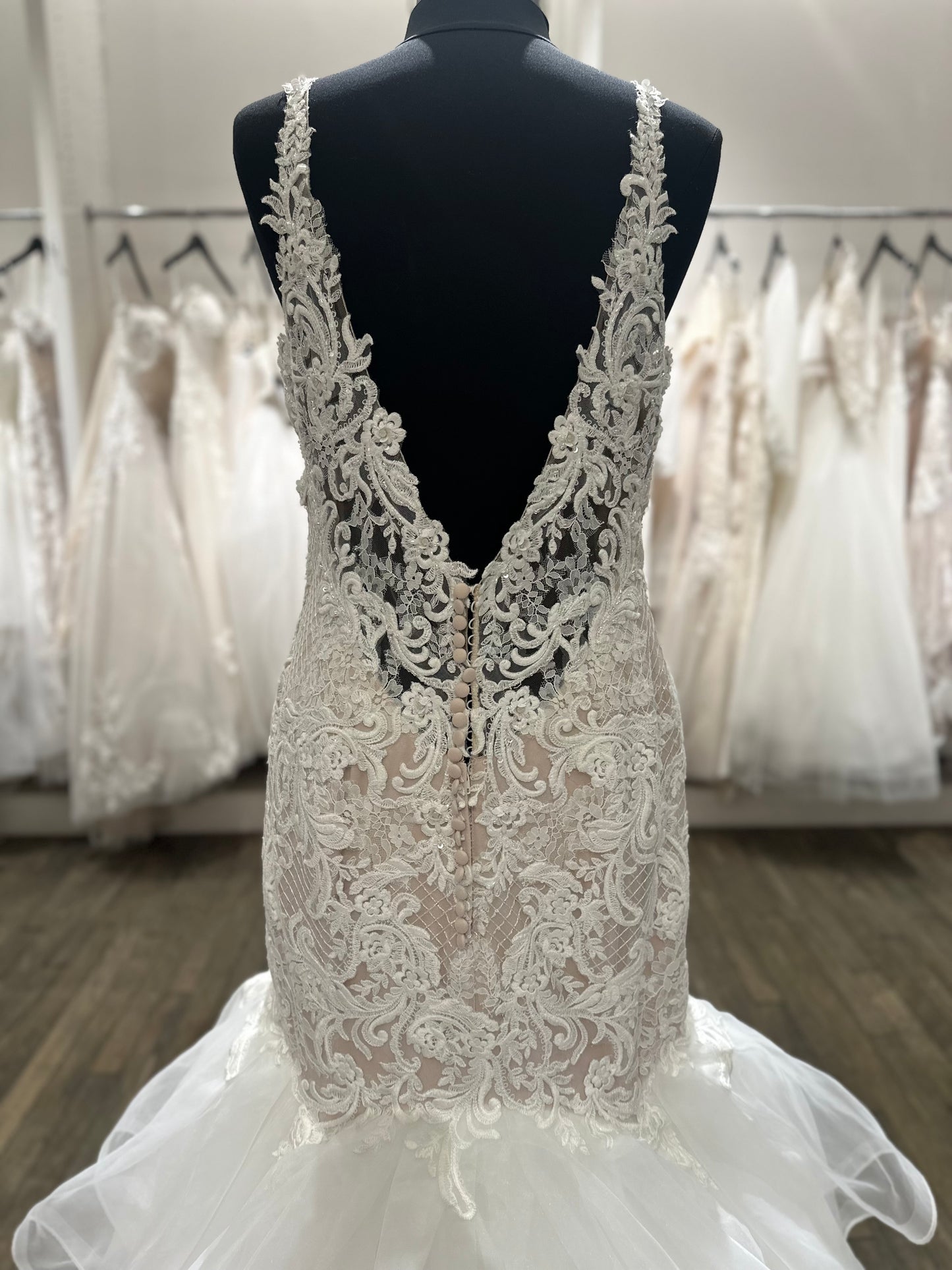 "Lunaria" Sleeveless Organza Sparkle Lace Wedding Dress by Maggie Sottero