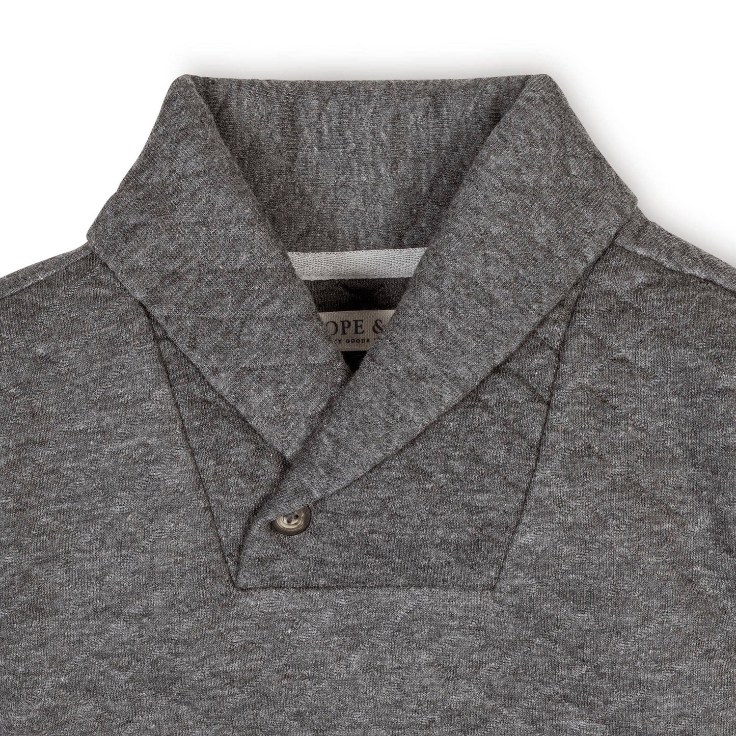 Quilted Shawl Collar Sweatshirt