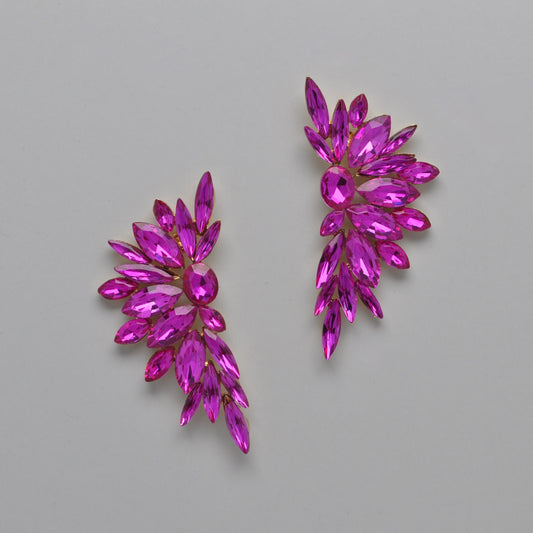 Fuchsia Large Fan Earrings