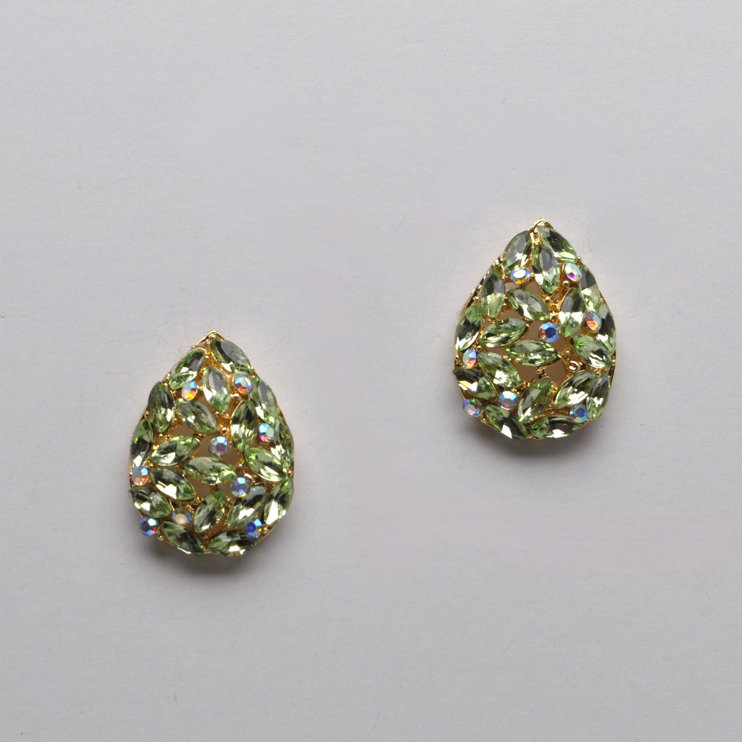 Peridot Gold Teardrop Marquis Earrings