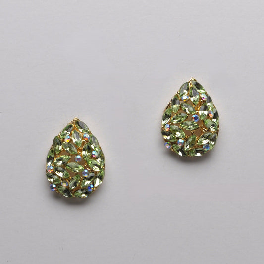 Peridot Gold Teardrop Marquis Earrings