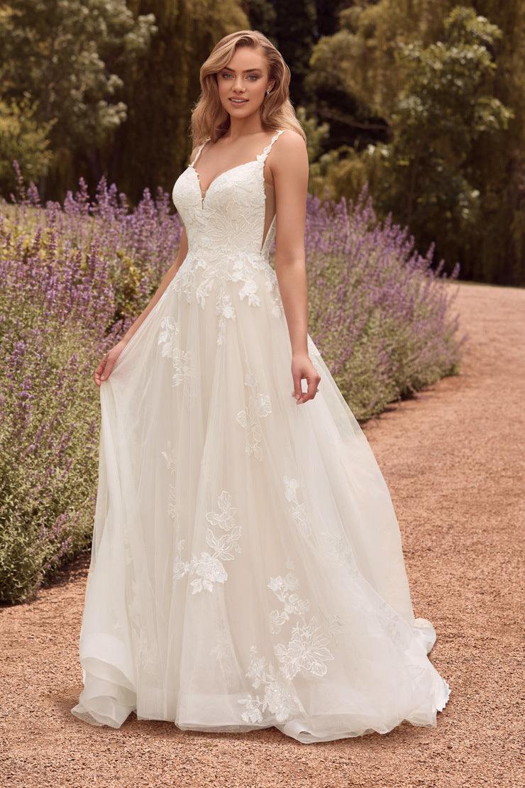 "Hudson" Y22180 Floral A-Line Wedding Dress by Sophia Tolli
