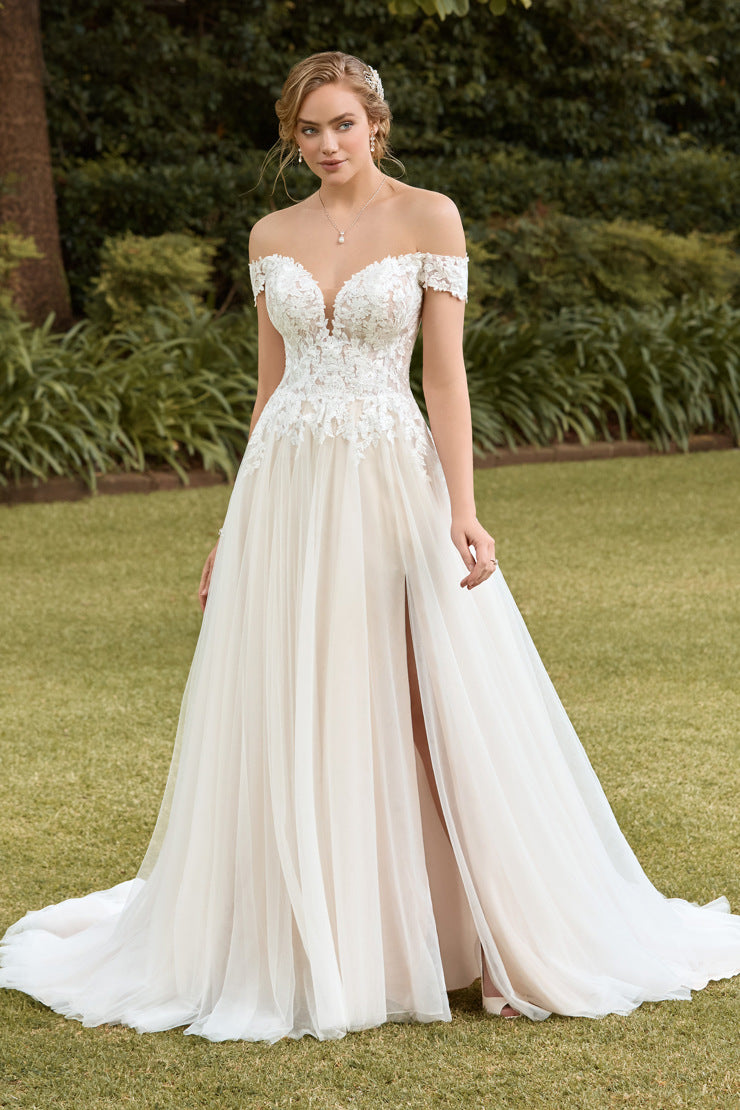 "Bloom" Y22174 Off-the-Shoulder A-Line Wedding Dress by Sophia Tolli