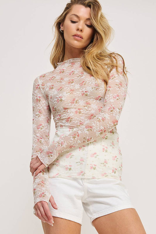 Dreamlight Floral Mesh Top