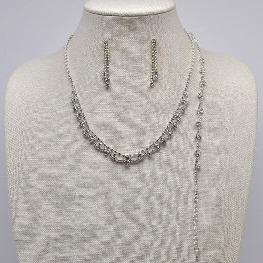 Clear Simple Wavy Crystal 3 Piece Set
