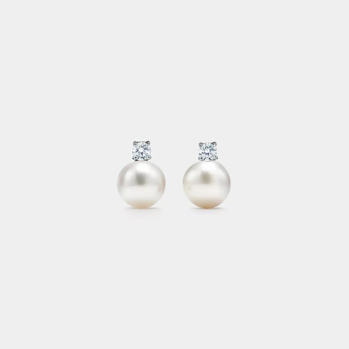 Moissanite Pearl Wedding Stud Earring in 925 Sterling Silver
