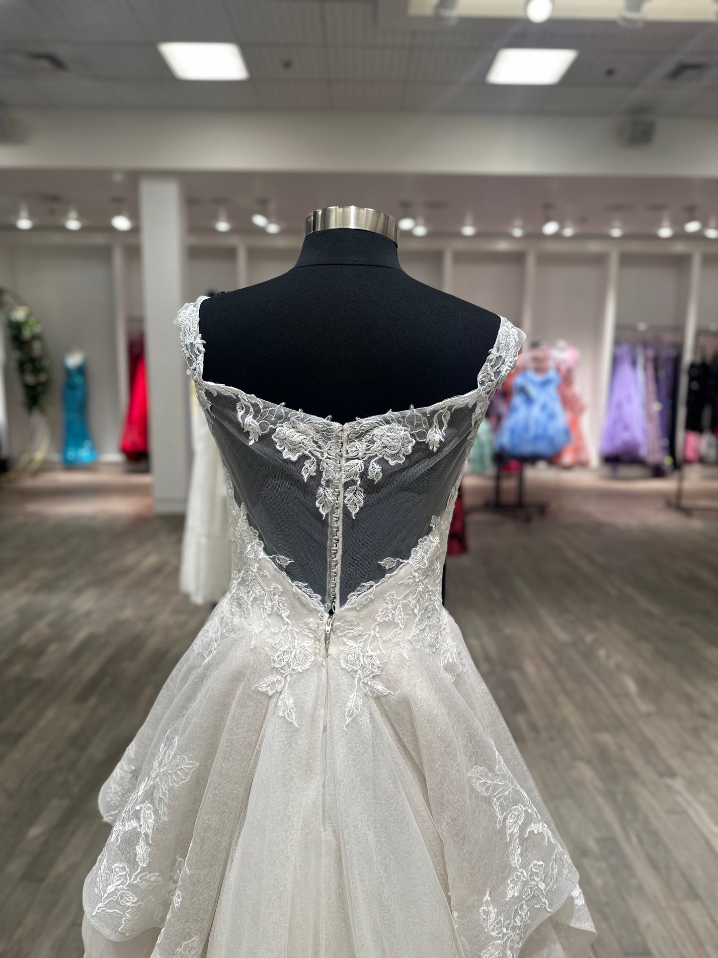 "Bianca" Vintage Off Shoulder Ballgown Wedding Dress by Sean Philip Bridals