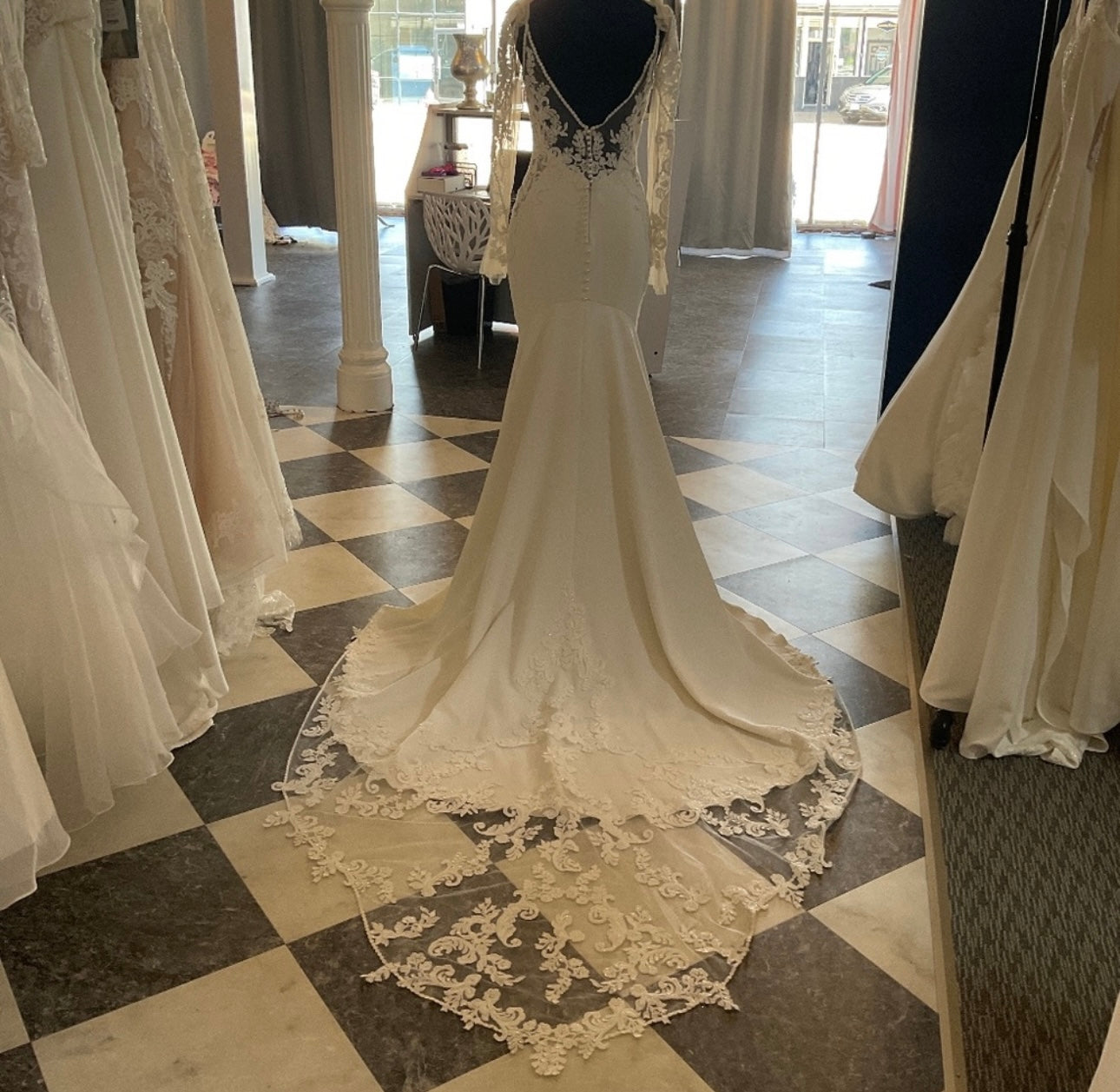 "Nikki" Bell Sleeve Mermaid Long Sleeve Wedding Dress by Maggie Sottero