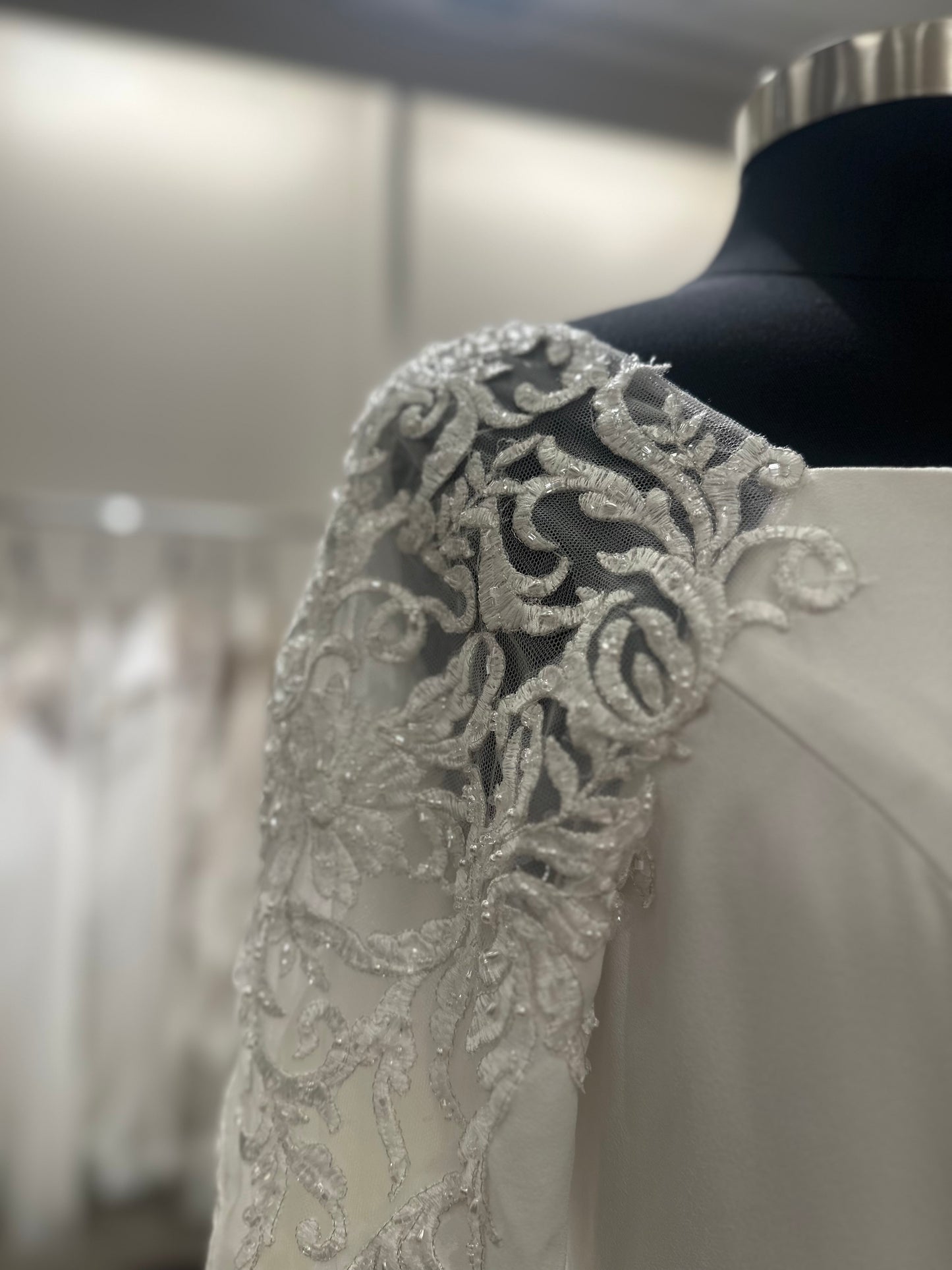 31153 Adrianna Papell Fit and Flare Crepe Wedding Dress