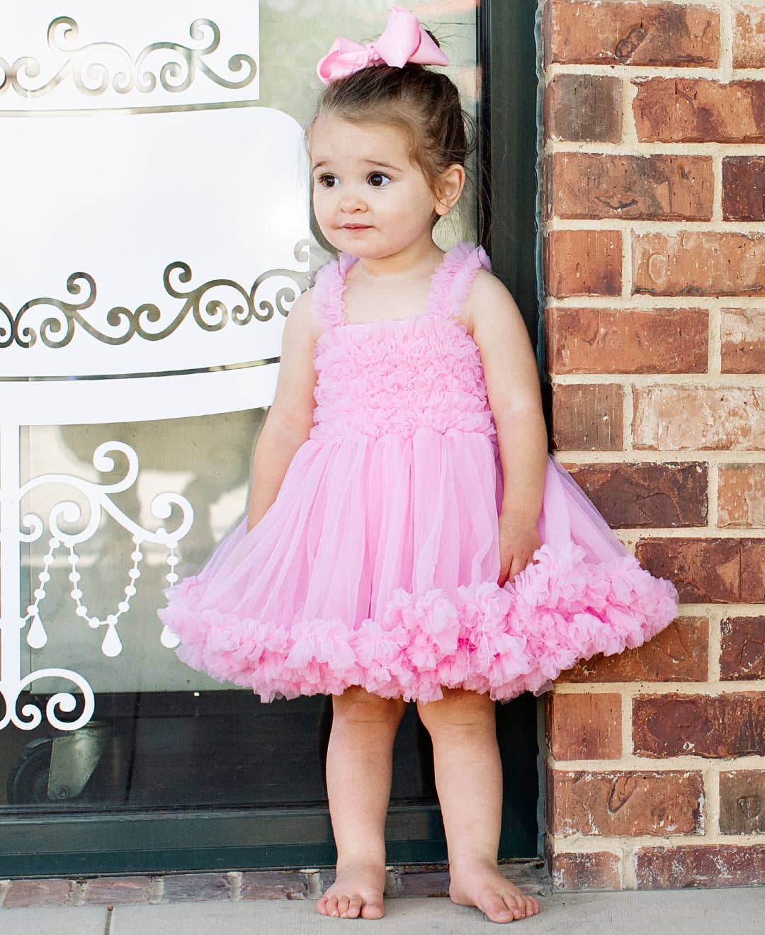 Girls Pink Tulle Sleeveless Princess Petti Dress