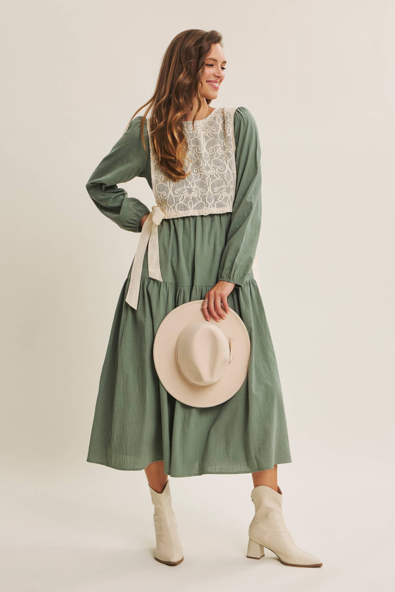 ROMANTIC WALKTHROUGH THE CITY CROCHET OVERLAY MAXI DRESS