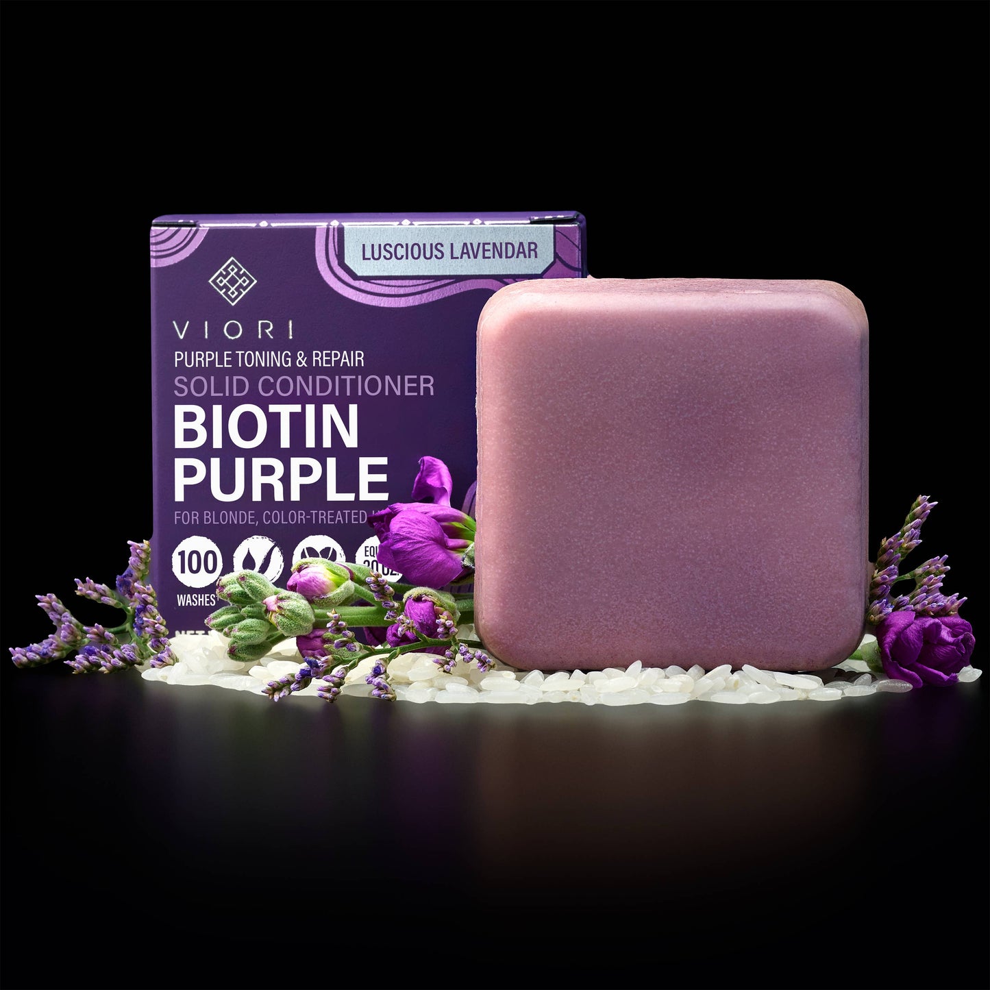 Biotin Purple-Toning Conditioner Bar for Blonde & Gray Hair