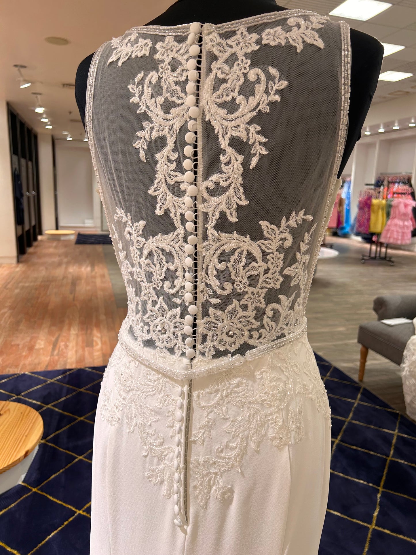 Savannah by Sean Philip A-line Lace Illusion Neckline