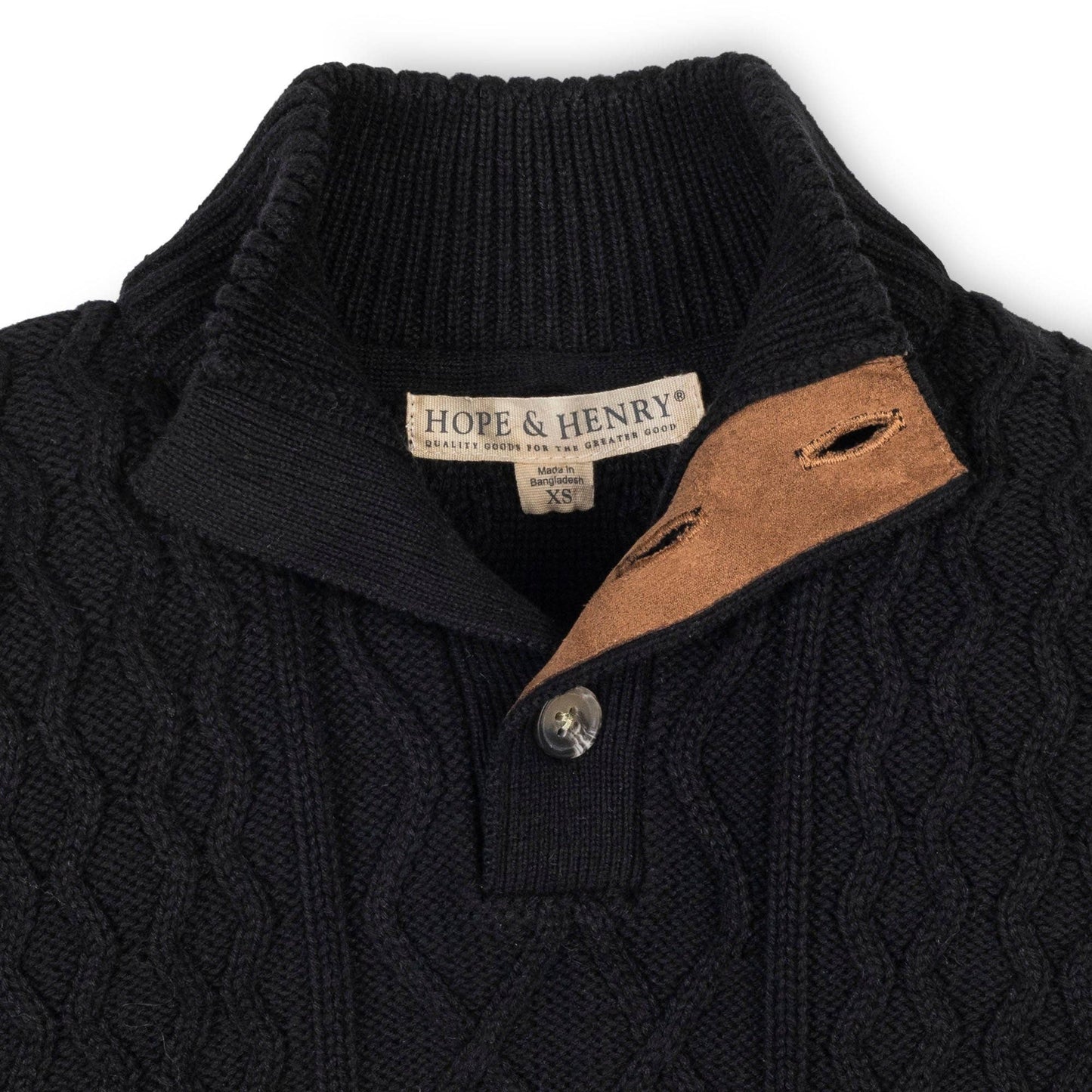 Organic Mock Neck Cable Sweater