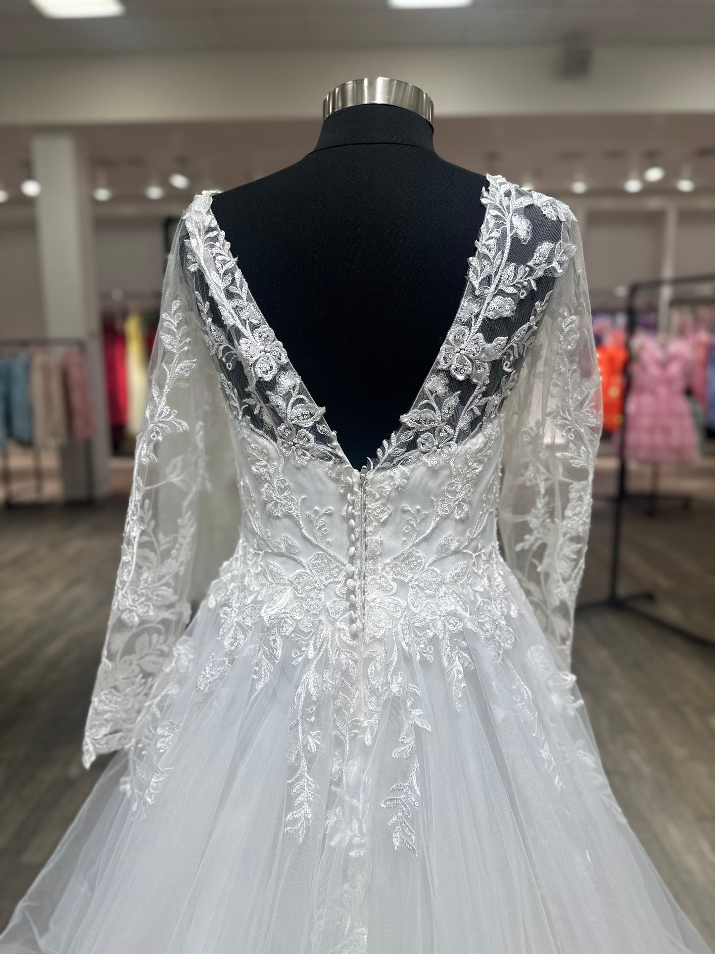 "Tessa" Long Sleeve Ball Gown by Rebecca Ingram