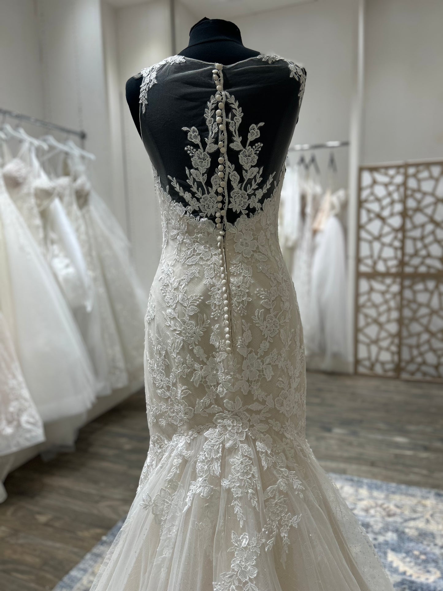 "Abby" Sleeveless Mermaid Lace Wedding Dress by Sean Philip Bridals