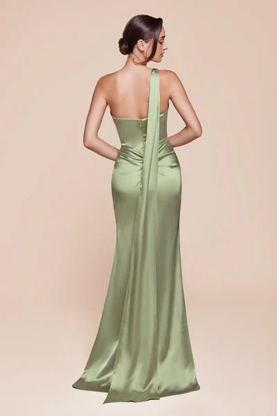 Fitted One Shoulder Dress with Halter Wrap 7454