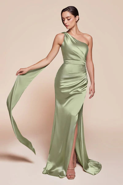 Fitted One Shoulder Dress with Halter Wrap 7454