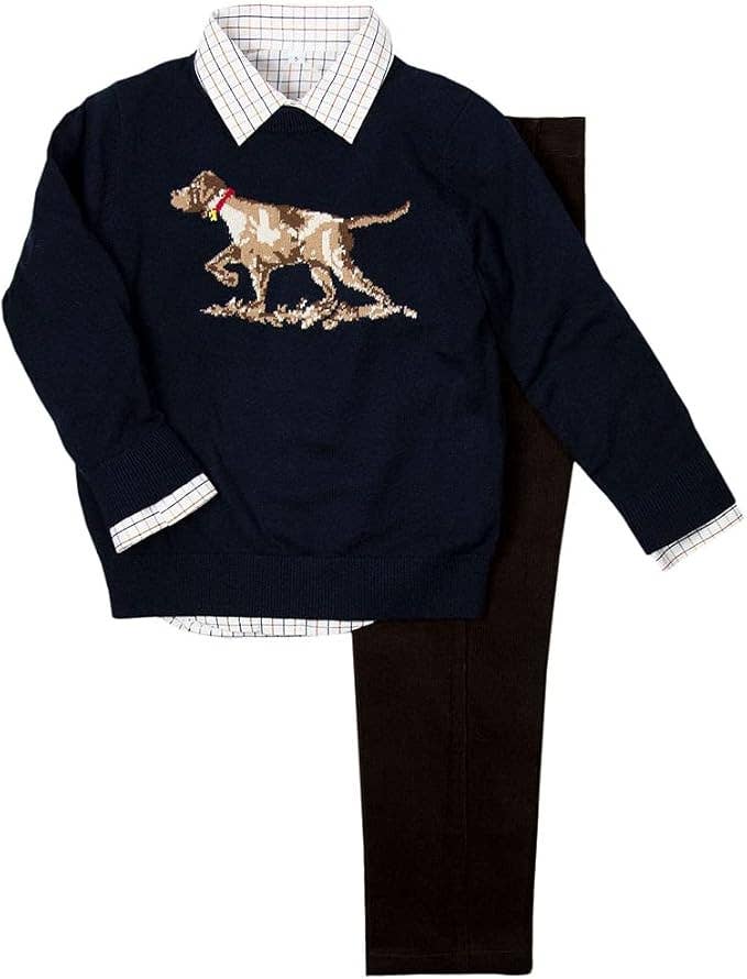 Good Lad 2/7 Boys Long Sleeve Dog-Themed Sweater Set