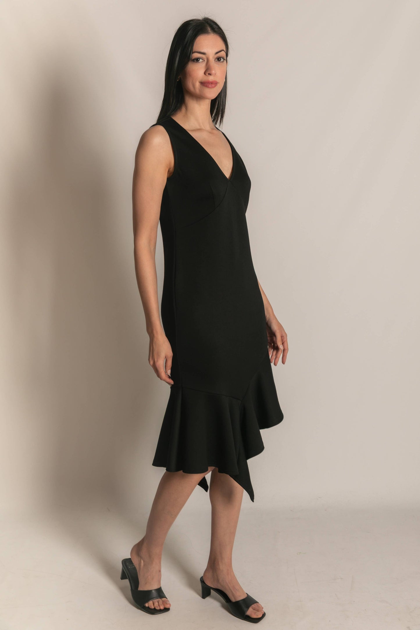 P. CILL Butter Modal Ruffle Bottom Sleeveless Midi Dress