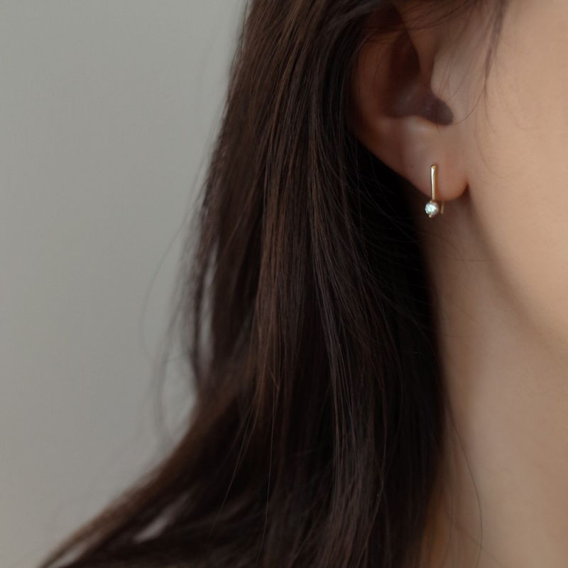 Dainty Geometric Huggie Hoop Earrings in 925 Sterling Silver
