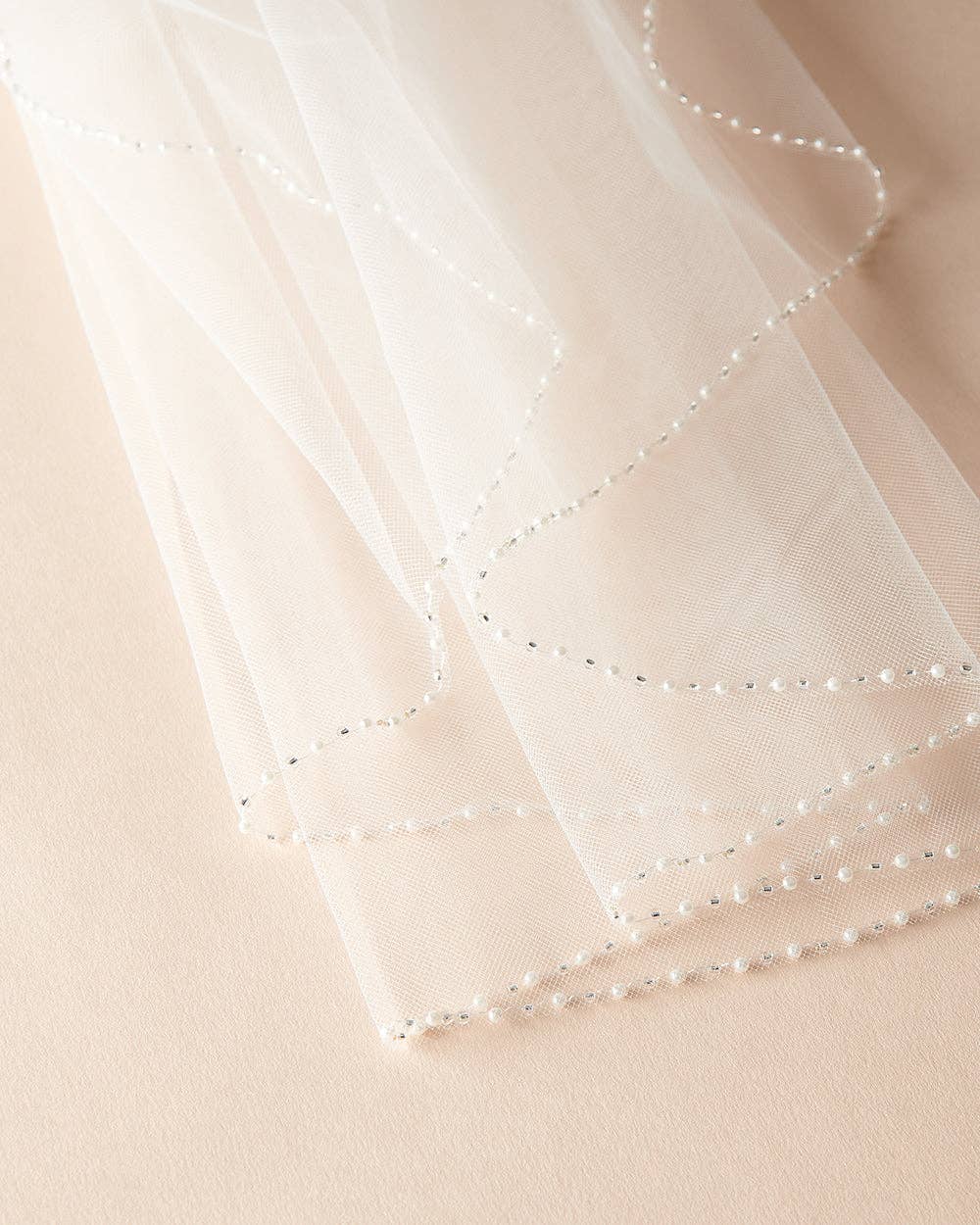Simple Pearl Edge Wedding Veil